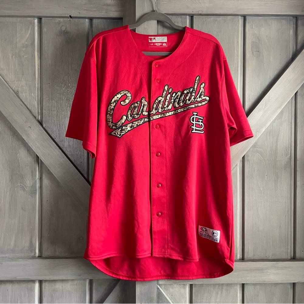 St. Louis Cardinals baseball jersey camouflage print lettering true fan series